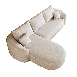 Acheter modfu Canapé d’angle gauche 266 cm, 4 places, chenille blanche, sans montage