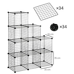 Avis modfu Étagère cube modulable en métal noir 105 x 35 x 105 cm