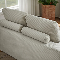 modfu Canapé d’angle XXL beige en velours côtelé, 4 places, sans montage pas cher