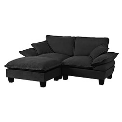 modfu Canapé d’angle modulaire 194 x 151 x 90 cm, chenille noire pas cher