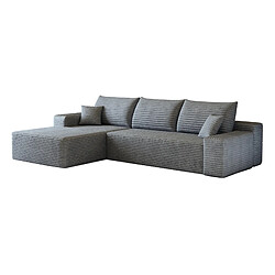 Acheter modfu Canapé d'angle modulaire 270 cm gris, méridienne gauche, tissu côtelé