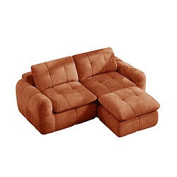 Acheter modfu Canapé d’angle modulable 2 places 194 cm Orange, avec ottoman