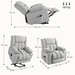 Avis modfu Fauteuil releveur électrique massage chauffant velours gris clair