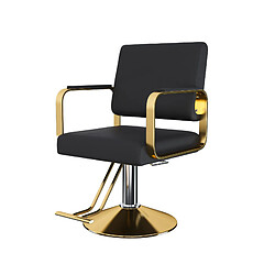 modfu Fauteuil de salon hydraulique pivotant 360°, noir et or, base métal stable pas cher
