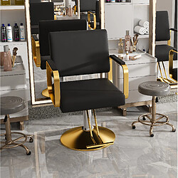 Acheter modfu Fauteuil de salon hydraulique pivotant 360°, noir et or, base métal stable