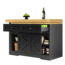 Acheter modfu Îlot de cuisine extensible noir 120 cm avec table