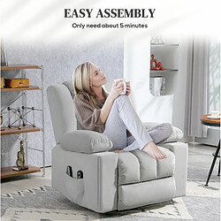 Acheter modfu Fauteuil releveur électrique massage chauffant velours gris clair