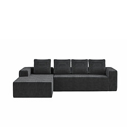 Acheter modfu Canapé d'angle modulaire 4 places en velours côtelé gris 261 cm