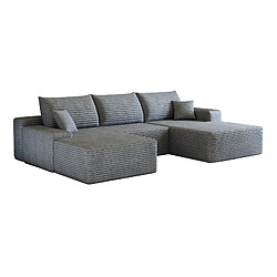 Acheter modfu Canapé d’angle modulaire 270 cm 4 places, méridienne, gris