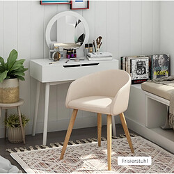 Avis MIVRAY Lot de 2 chaises de salle à manger beige rembourrées, pieds en bois