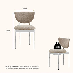 Acheter MIVRAY Lot de 2 chaises de salle à manger scandinaves kaki, métal, montage facile