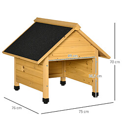 Avis MIVRAY Carport pour robot tondeuse en bois jaune 75 x 76 x 70 cm