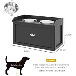 Acheter MIVRAY Station d’alimentation surélevée 2 gamelles 2 L, noir et argent