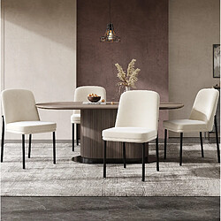 Avis MIVRAY Lot de 6 chaises de salle à manger en velours beige