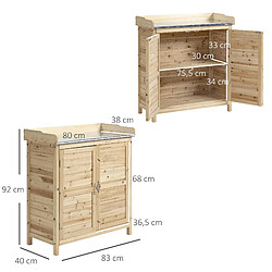 Acheter MIVRAY Armoire de jardin en bois naturel 83 x 40 x 92 cm