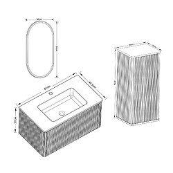 Acheter OKWISH Ensemble meuble vasque suspendu chêne 81 cm avec miroir LED