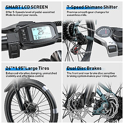 Vélo Électrique De Ville Aairsk Gt300, 26", 36 V, 250 W, 10 Ah, Nfc, Vert pas cher