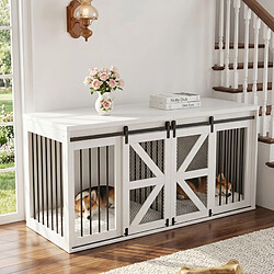 HOMAIRE Cage pour chien, blanche, en blanc 160 x 60 x 75 cm pas cher