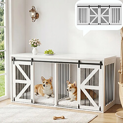 Avis HOMAIRE Cage pour chien, blanche, en blanc 160 x 60 x 75 cm