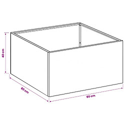 vidaXL Cache-pot de jardin Noir 80 x 80 x 40 cm Acier laminé à froid pas cher