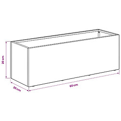 vidaXL Cache-pot de jardin 2 pc Noir 60 x 20 x 20 cm pas cher