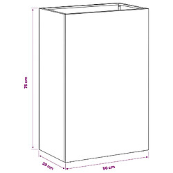 vidaXL Cache-pot de jardin Argenté 50 x 30 x 75 cm Acier inoxydable pas cher