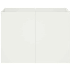 Avis vidaXL Cache-pot de jardin Blanc 80 x 40 x 60 cm Acier laminé à froid