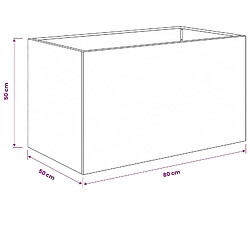 vidaXL Cache-pot de jardin Rouillé 80 x 50 x 50 cm Acier patiné pas cher