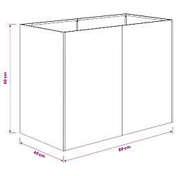 vidaXL Cache-pot de jardin Blanc 80 x 40 x 60 cm Acier laminé à froid pas cher