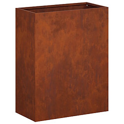 Avis vidaXL Cache-pot de jardin 2 pc Rouillé 40 x 20 x 50 cm Acier patiné