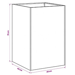 vidaXL Cache-pot de jardin 2 pc Argenté 40 x 40 x 75 cm pas cher