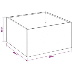 vidaXL Cache-pot de jardin Noir 40 x 40 x 30 cm Acier laminé à froid pas cher