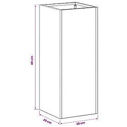 vidaXL Cache-pot de jardin 2 pc Rouillé 20 x 20 x 40 cm Acier patiné pas cher