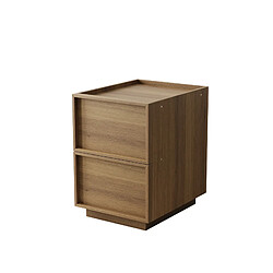 OKWISH Table de chevet effet chêne 2 tiroirs 38 x 48 x 54 cm pas cher