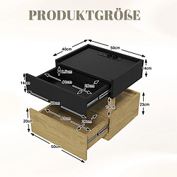 Acheter OKWISH Table de chevet intelligente 50 x 40 x 50 cm, noir et naturel