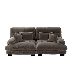 OKWISH Canapé 2 places Cloud en chenille marron avec 4 coussins pas cher