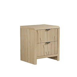 OKWISH Table de chevet 2 tiroirs effet chêne, 48 x 40 x 55,5 cm pas cher