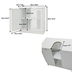 Acheter OKWISH Meuble sous-vasque au sol blanc, 60 x 30 x 60 cm, 2 portes à lamelles