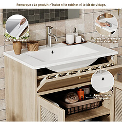 Avis OKWISH Meuble vasque au sol 76 x 46 x 88 cm, céramique, coloris naturel