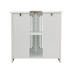 OKWISH Meuble sous-vasque au sol blanc, 60 x 30 x 60 cm, 2 portes à lamelles pas cher