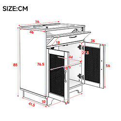 Acheter OKWISH Meuble vasque au sol 76 x 46 x 88 cm, céramique, coloris naturel