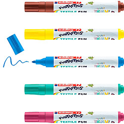 Edding Feutres textiles Funtastics - 5 pièces pas cher