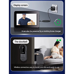Interphone Sonnette Vidéo sans Fil 2,4 GHz avec Écran 4,3 Pouces pas cher