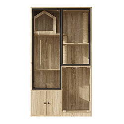 OKWISH Maison pour chats à 4 niveaux, naturel et noir, 90 x 50 x 160 cm pas cher