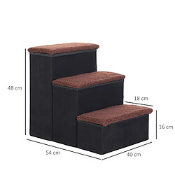 Avis OKWISH Escalier pliable pour animaux à 3 marches, noir, 40 x 54 x 48 cm