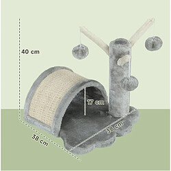 Acheter OKWISH Arbre à chat 40 cm gris clair avec niche et griffoir
