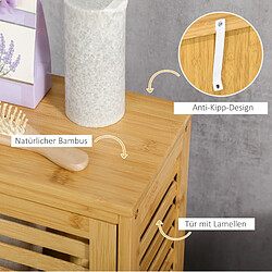 Avis OKWISH Meuble de salle de bain en bambou naturel, 30 x 19,9 x 70 cm