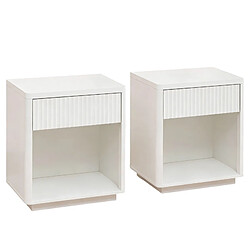 OKWISH Table de chevet blanche en MDF avec tiroir et niche, 55 x 40 x 63,5 cm pas cher
