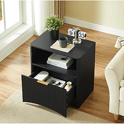 Avis OKWISH Table de chevet noire, 1 tiroir et niche ouverte, 58 x 38 x 60 cm
