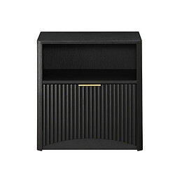 OKWISH Table de chevet noire, 1 tiroir et niche ouverte, 58 x 38 x 60 cm pas cher
